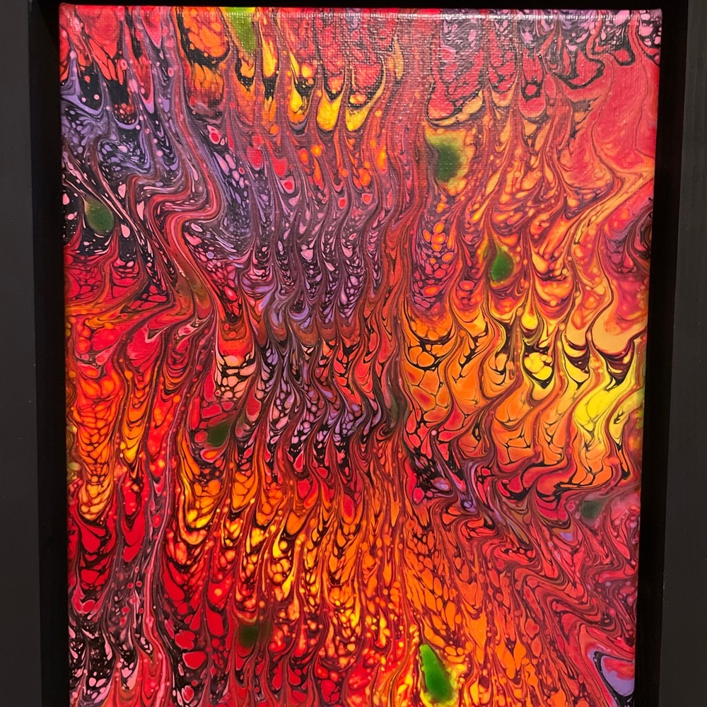 Flowing Flame original hand painted acrylic on stretched canvas